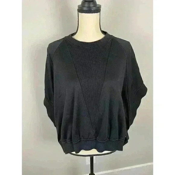 Givenchy Paris Sweatshirt Cape Oversized Black Embroidered Signature Women's S - Picture 1 of 14